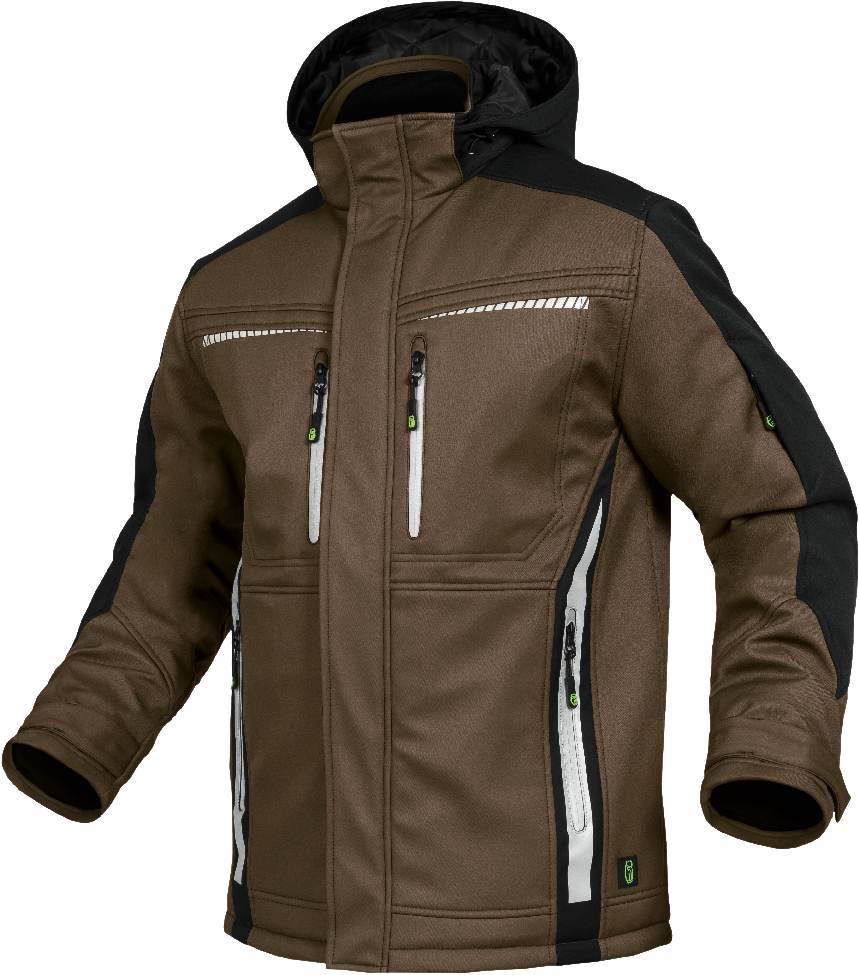 Winter-Softshelljacke Flex Line haselnuss-schwarz, Gr. XXL Leibwächter FLEXI29XXL-0