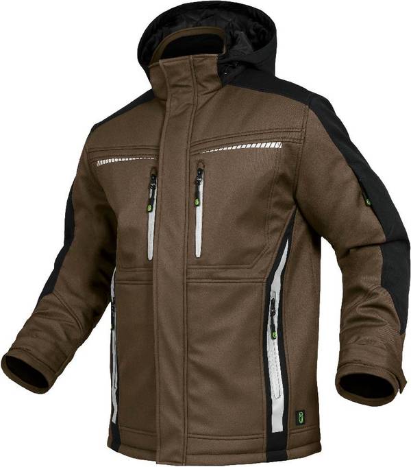 Winter-Softshelljacke Flex Line haselnuss-schwarz, Gr. XXL Leibwächter FLEXI29XXL