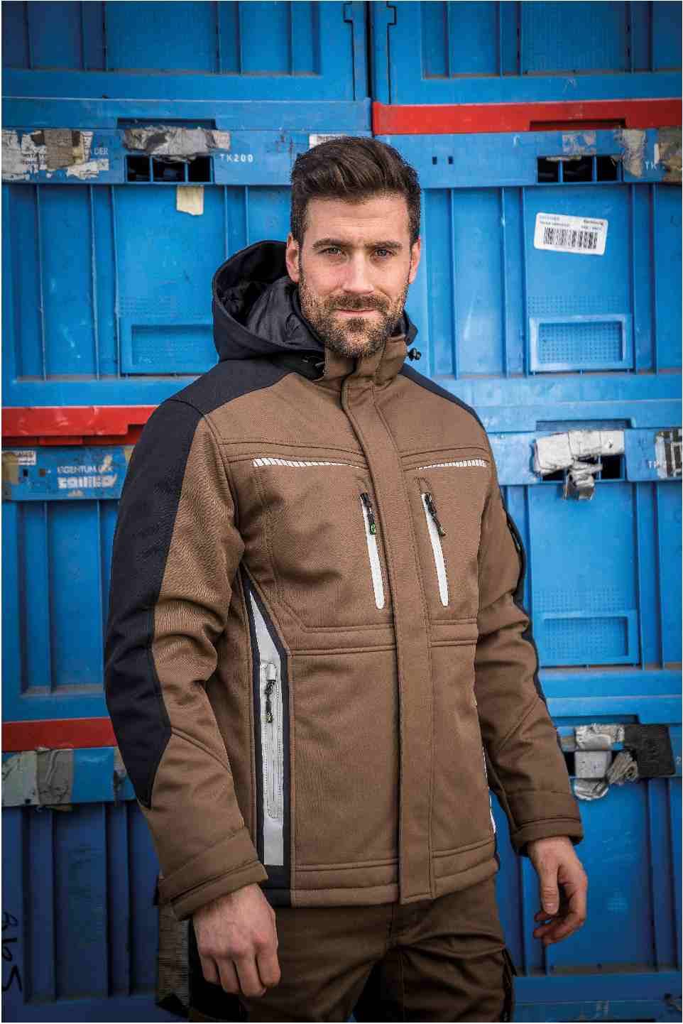Winter-Softshelljacke Flex Line haselnuss-schwarz, Gr. XXL Leibwächter FLEXI29XXL-4