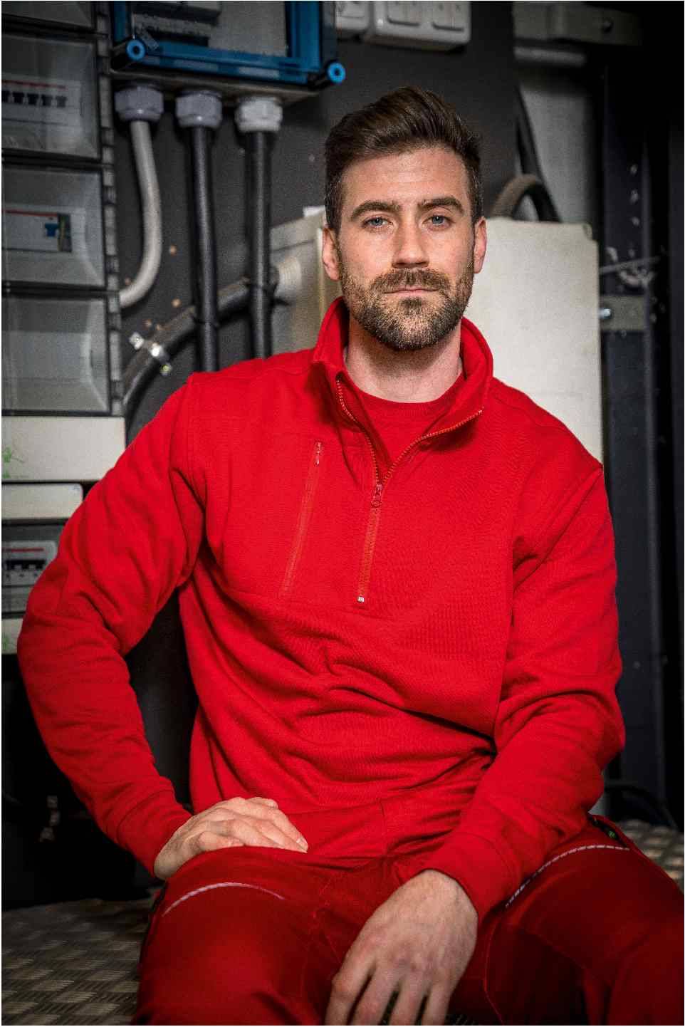 Zip-Sweater Paul Flex Line rot, Gr. S Leibwächter FLEXR02S-3