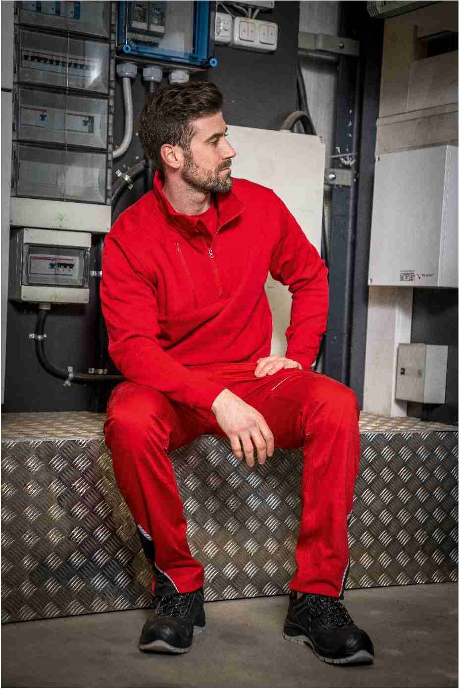 Zip-Sweater Paul Flex Line rot, Gr. S Leibwächter FLEXR02S-4
