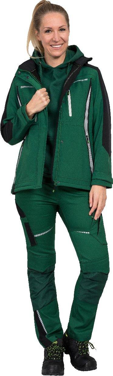 Leibwächter Sommer-Softshelljacke Damen FLXDS Gr. 48 grün/schwarz-4