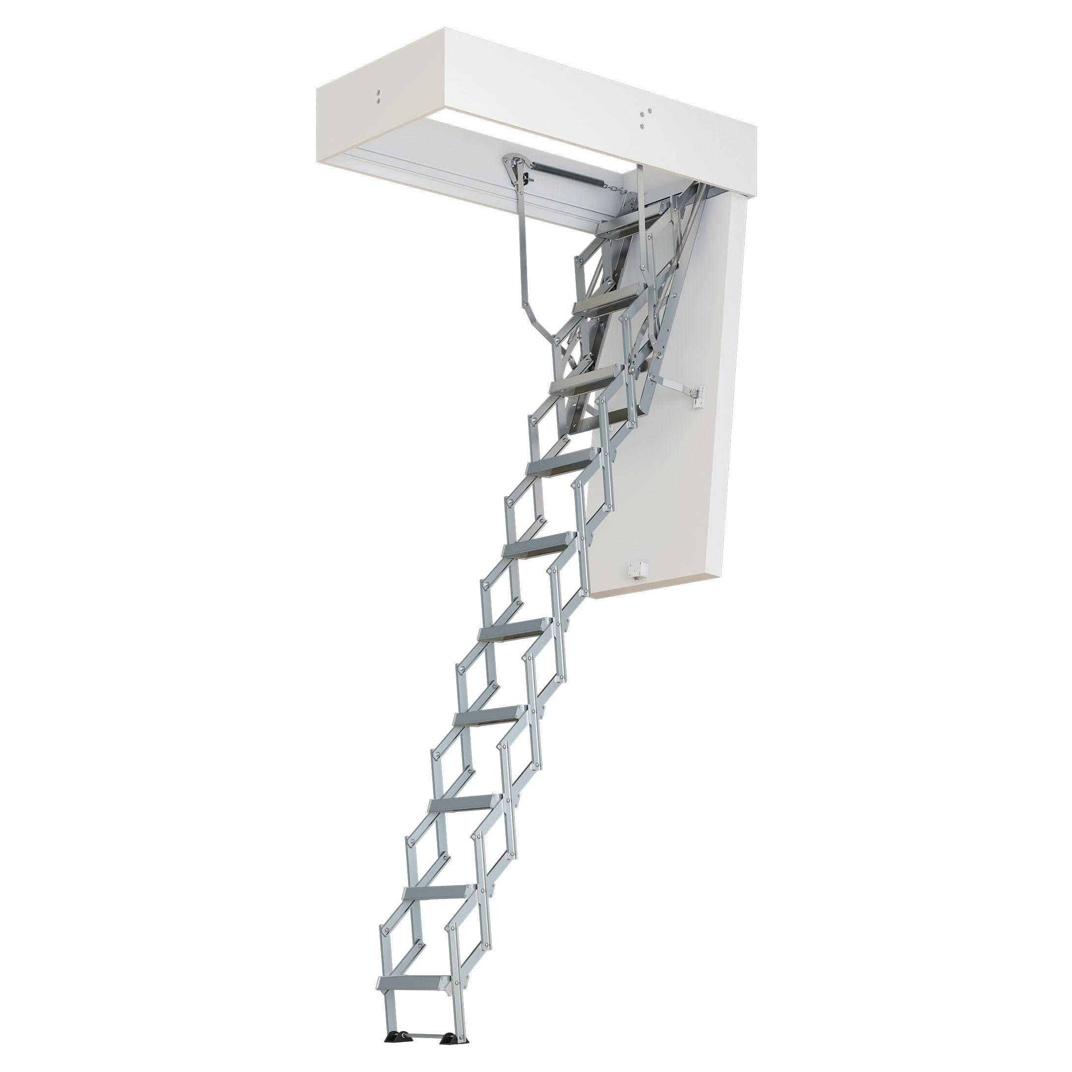 Dolle Bodentreppe clickFIX® vario 120x60cm Aluminium-Scherentreppe 293–325cm Raumhöhe mit U-Wert 0,49-0