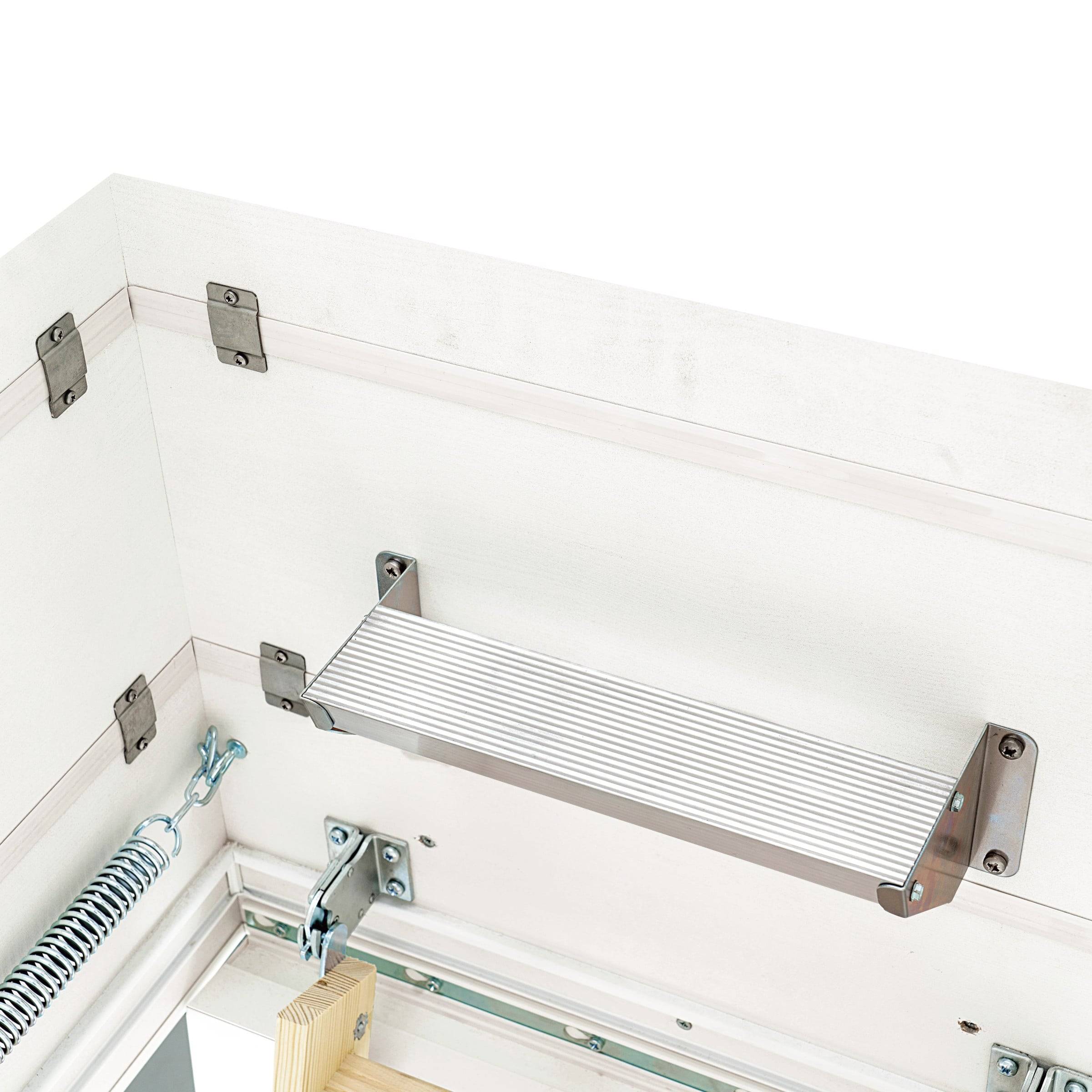 Dolle Flachdachausstieg clickFIX® vario Aluminium-Scherentreppe 140 x 70 cm 1 Zwischenrahmen 347 – 386 cm Raumhöhe-3