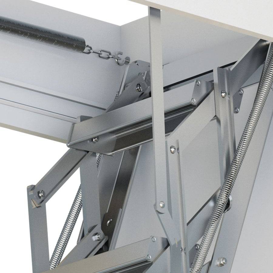 Dolle Bodentreppe clickFIX® vario 120x60cm Aluminium-Scherentreppe 293–325cm Raumhöhe mit U-Wert 0,49-1