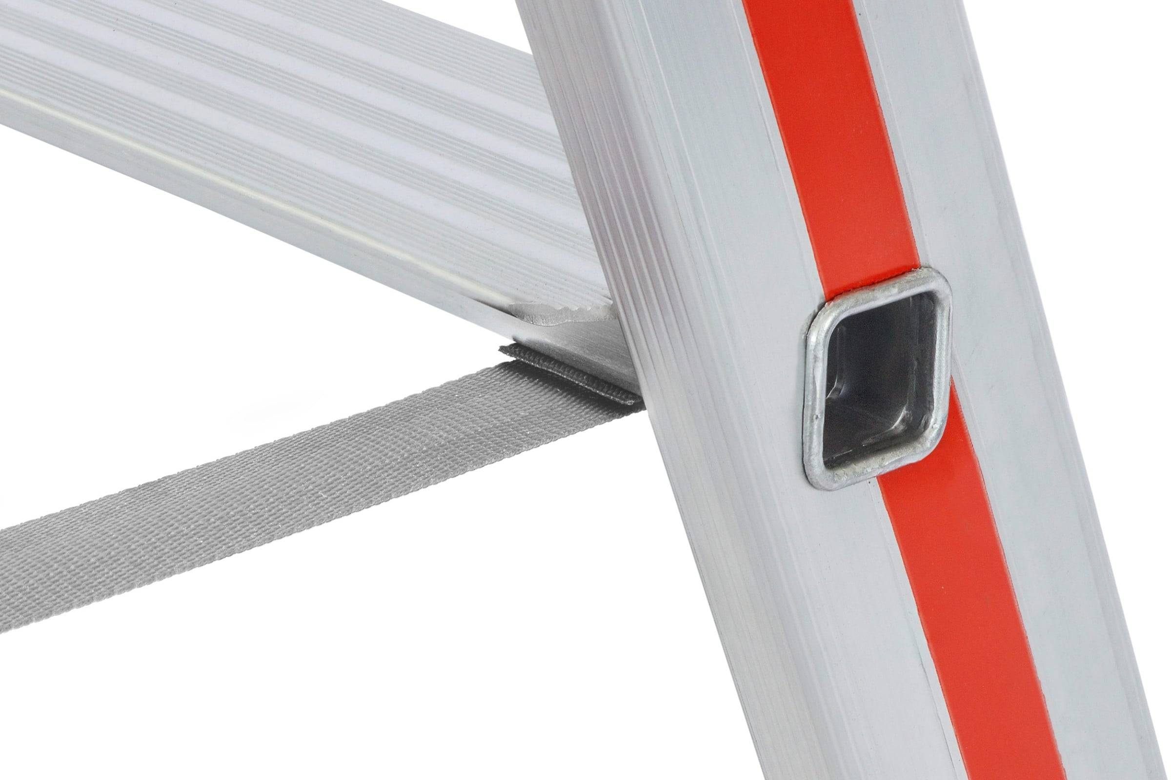 Hymer Stufenstehleiter mit Plattform und Aluminium Ablageschale 7 Stufen-2