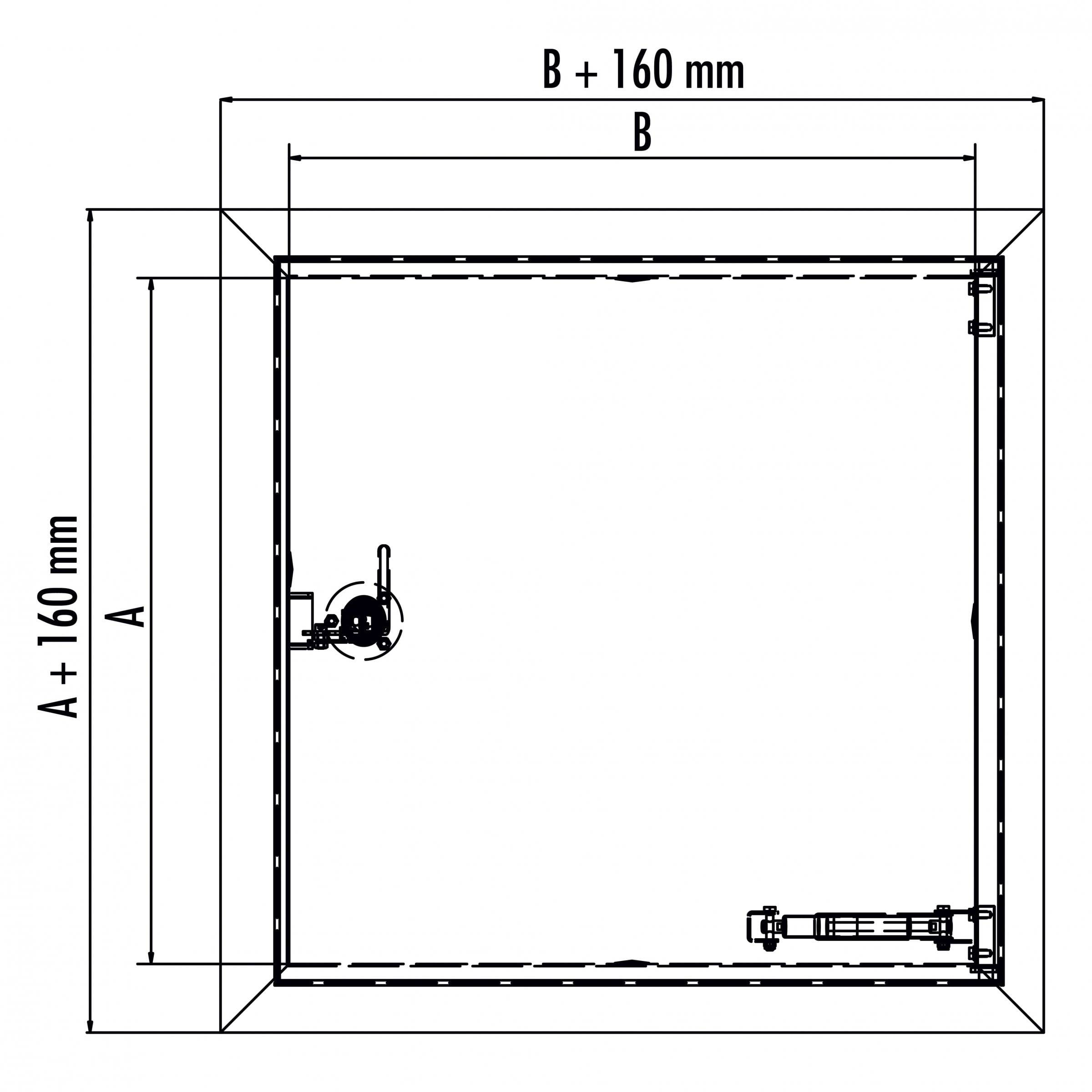 Hailo Schachtabdeckung HS7 Edelstahl 4mm begehbar, tagwasserdicht mit Schwenkverschluss 800x800mm-2