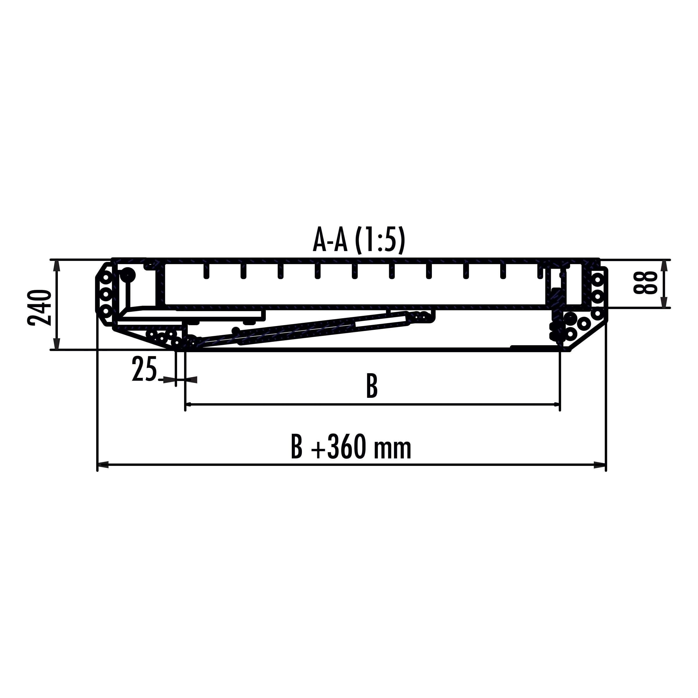 Hailo Schachtabdeckung HS8 Edelstahl rechteckig tagwasserdicht und geruchssicher Klasse B 125kN 1000x1000mm-3