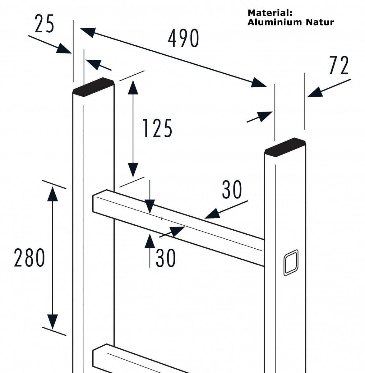 Hailo Steigleiter Einzelelement Aluminium natur 2,52m-2