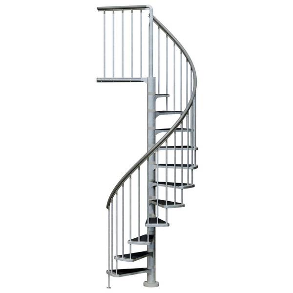 Dolle Aussentreppe Gardenspin 246-282cm Geschosshöhe 11 Stufen Trimax® Aussen-Ø155cm