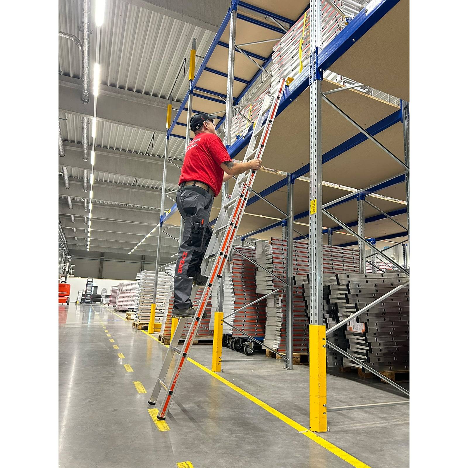 Hymer Einhänge-Schiebeleiter mit Einhängehaken 2x7 Sprossen-2