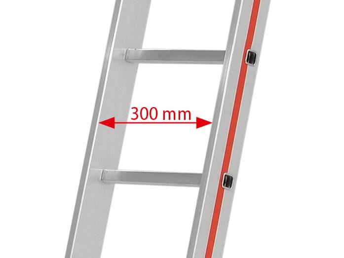 Hymer Schiebeleiter mit gebogener Traverse 2x12 Sprossen-3