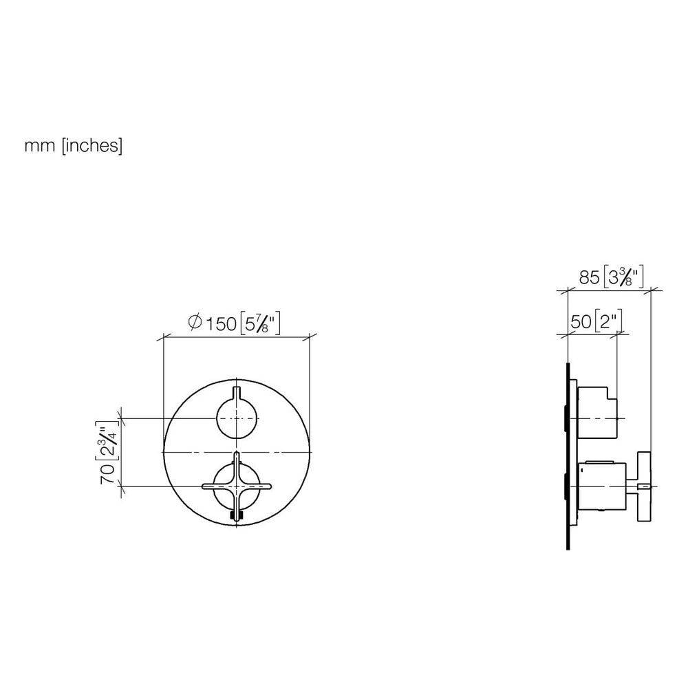Dornbracht Unterputz-Thermostat Vaia mit Einweg-Mengenregulierung, Abdeckplatte 150mm, Chrom-2
