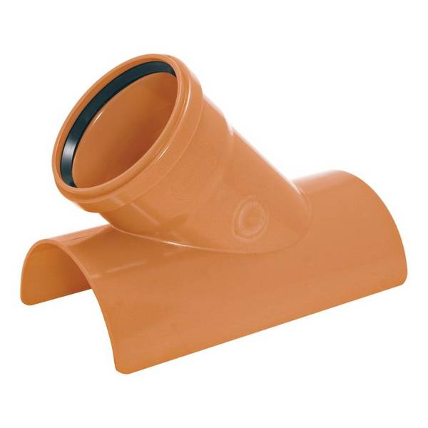 Airfit Klebeabzweig 45 Grad, DN 250/125, PVC-U, Orange, 452512KA