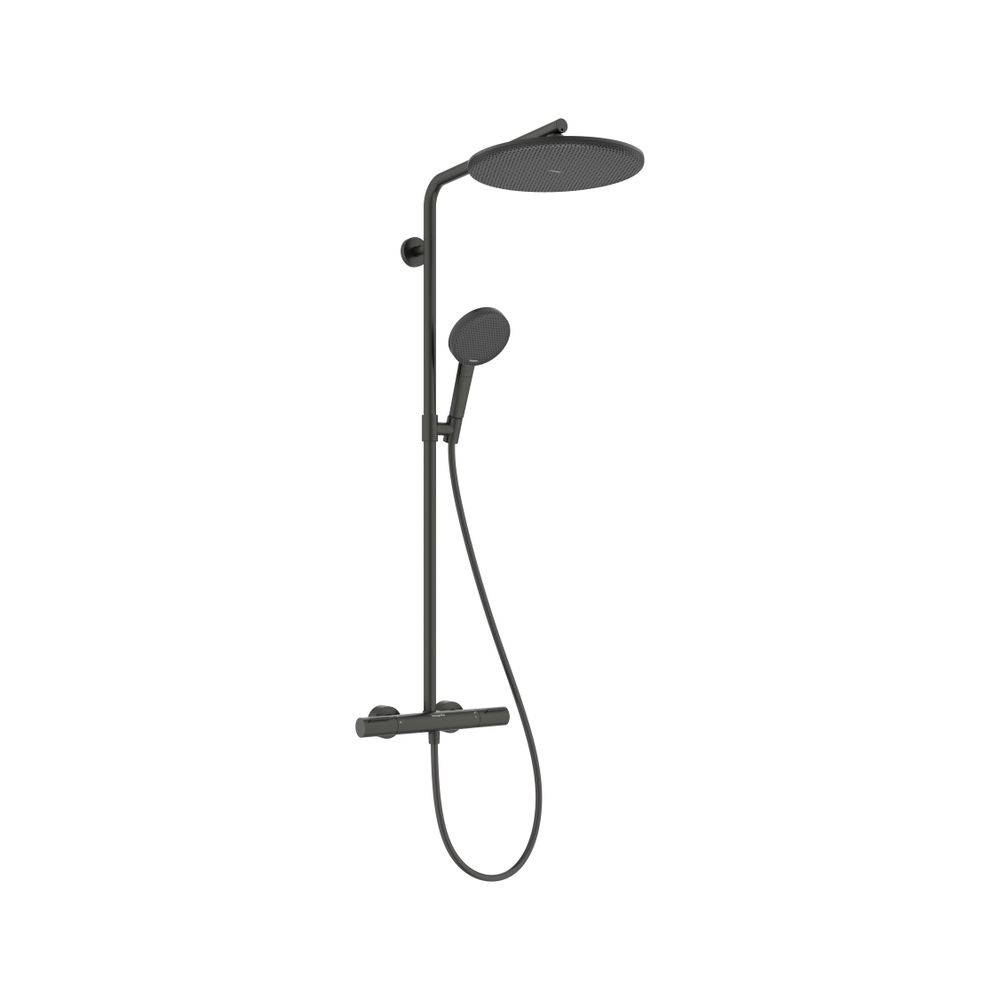 Hansgrohe Raindance Alive S Puro Showerpipe Duschsystem 300mm, 1jet EcoSmart, Ecostat Element, Brushed Black Chrome-0