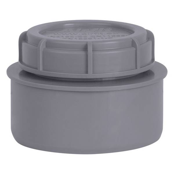 Airfit Endstopfen DN 75, PP, mit Schraubverschlusskappe, Grau, 51075ES