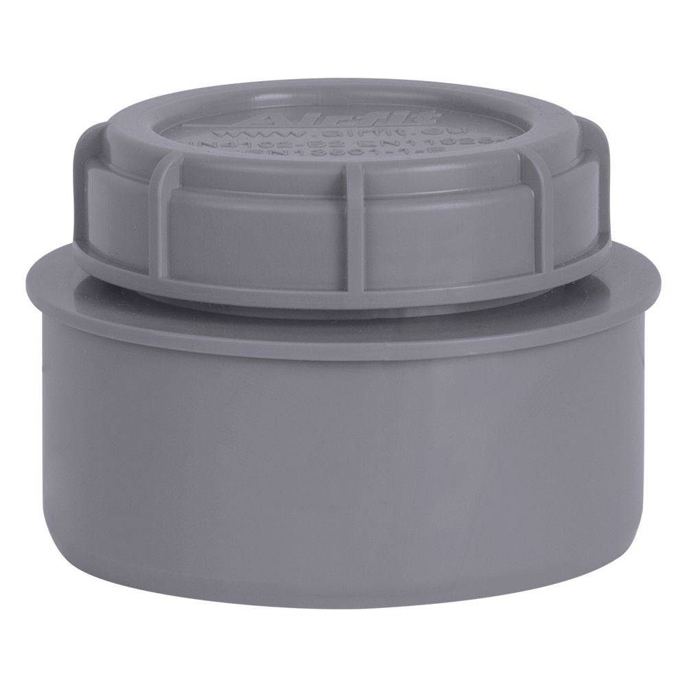 Airfit Endstopfen DN 75, PP, mit Schraubverschlusskappe, Grau, 51075ES-0