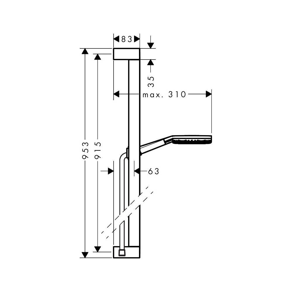 hansgrohe Brauseset Raindance Alive Select S 125 3jet EcoSmart Unica 900mm chrom, 1 Stk.-2