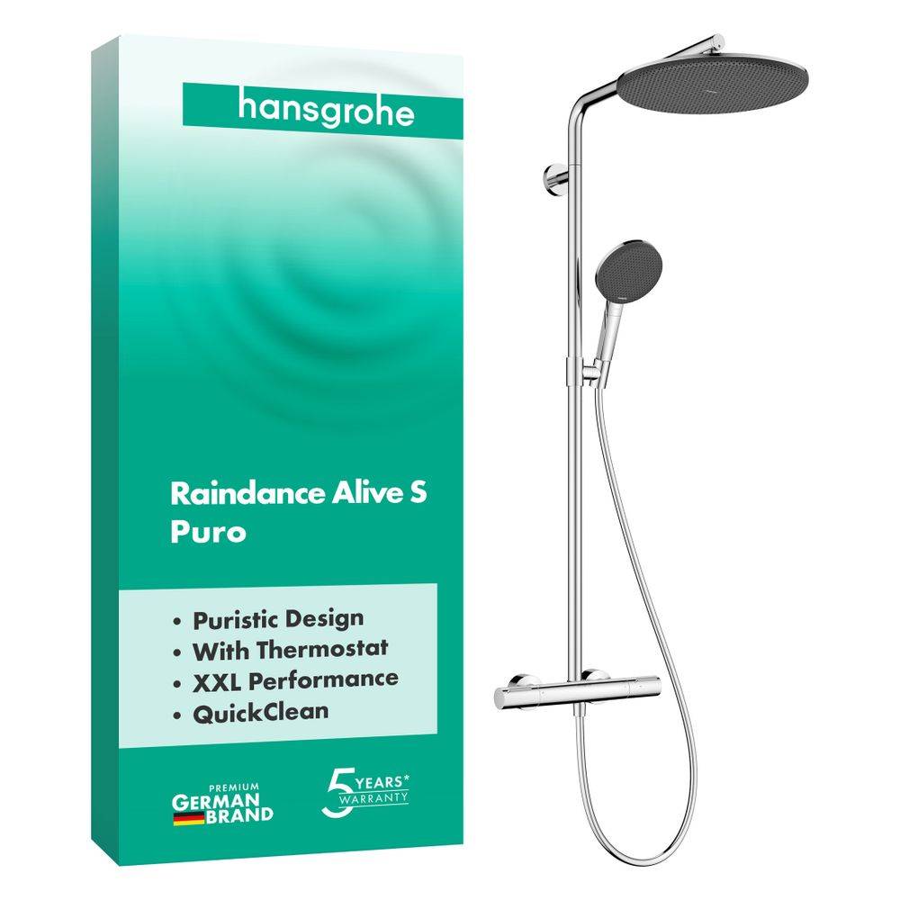 hansgrohe Showerpipe Raindance Alive S Puro 300 1jet mit Ecostat Element chrom, 1 Stk.-3