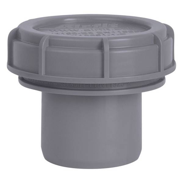 Airfit Endstopfen, DN 40, PP, mit Schraubverschlusskappe, Grau, 51040ES