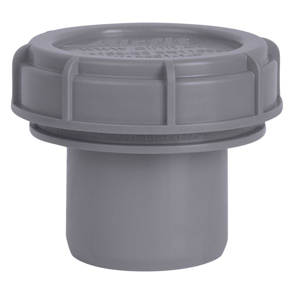 Airfit Endstopfen, DN 40, PP, mit Schraubverschlusskappe, Grau, 51040ES-0