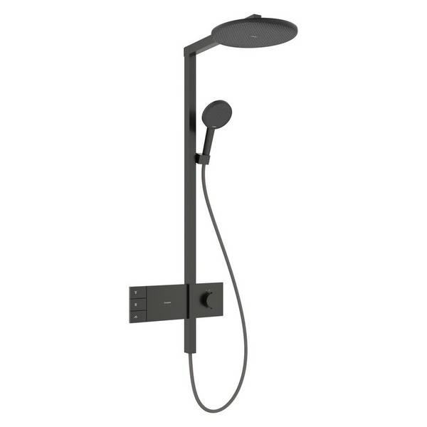 hansgrohe Raindance Alive S Showerpipe 300 2jet EcoSmart mit ShowerSelect Comfort, Brushed Black Chrome