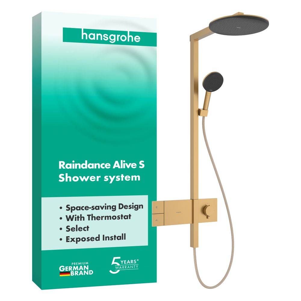 Hansgrohe Raindance Alive S Showerpipe Duschsystem 300mm, 1jet, ShowerSelect Comfort, Brushed Bronze-3