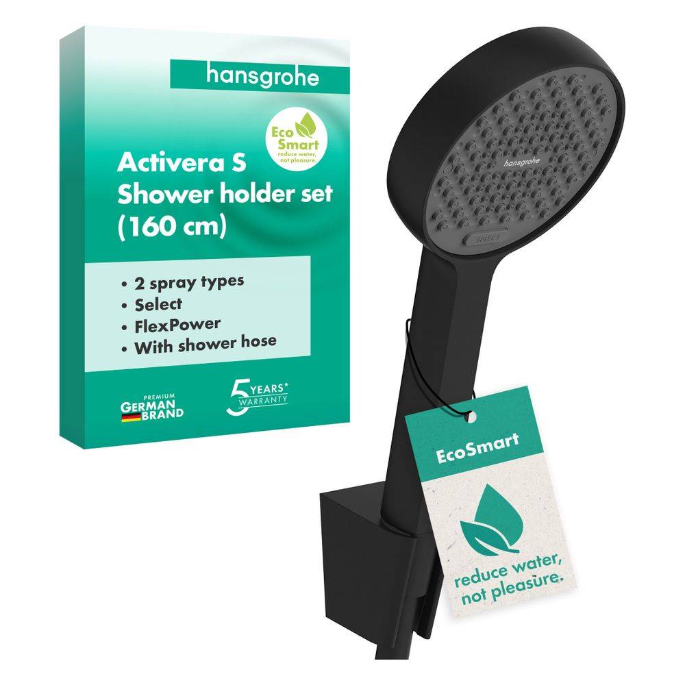 hansgrohe Activera Select S Brausehalterset 95 2jet EcoSmart mit Brauseschlauch 160 cm, Mattschwarz-3