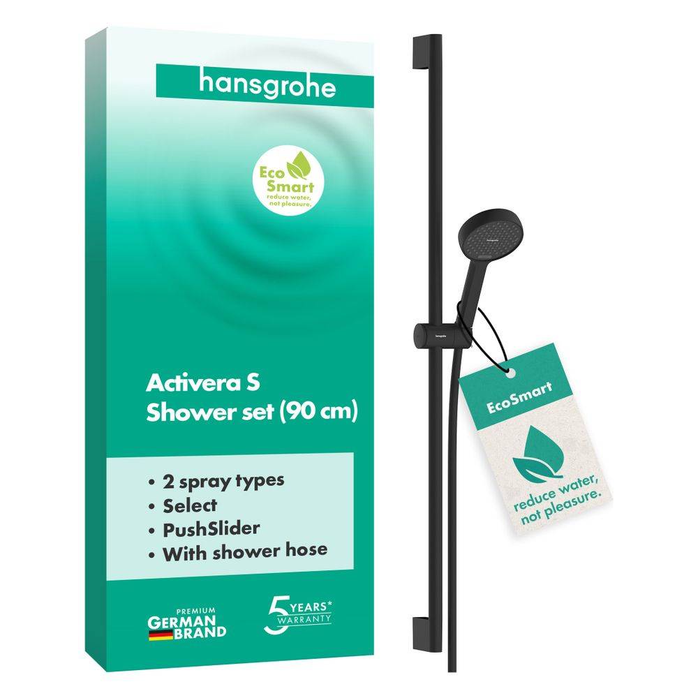 hansgrohe Brauseset Activera Select S 95 2jet EcoSmart mit Brausestange 90cm, Mattschwarz, 1 Stk.-3