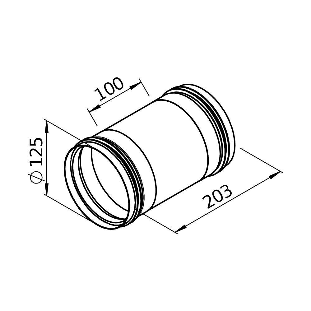 Helios Ventilatoren Flexibles Verbindungsstück F-1