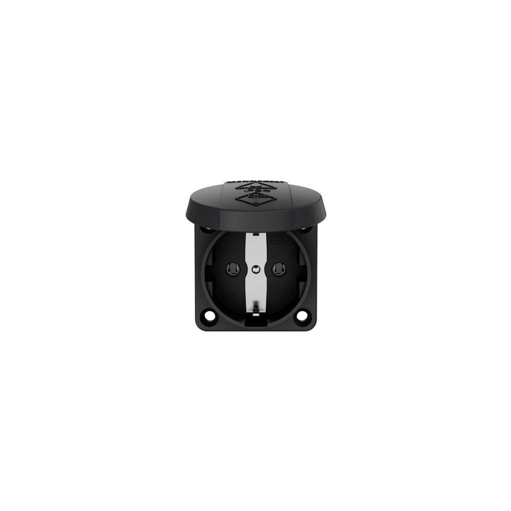 Mennekes 16A2P+E 230V schwarz 11032 Schuko-Anbau-Steckdose f. Baustromvert-1