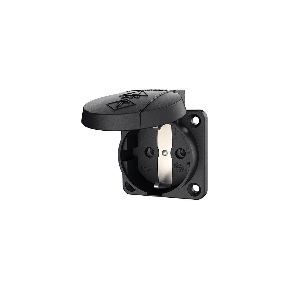 Mennekes 16A2P+E 230V schwarz 11032 Schuko-Anbau-Steckdose f. Baustromvert-2