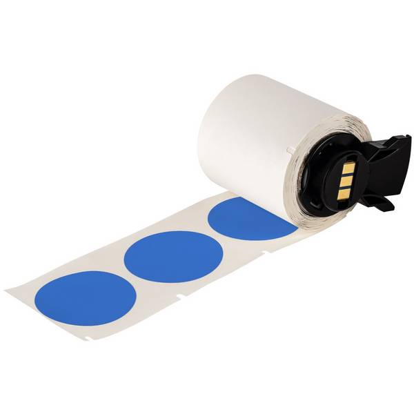 Brady, M6-226-595-BL, bedruckbare Prüfplaketten, witterungsbeständiges Vinyl, Blau, rund ⌀ 35 mm, permanent (250
