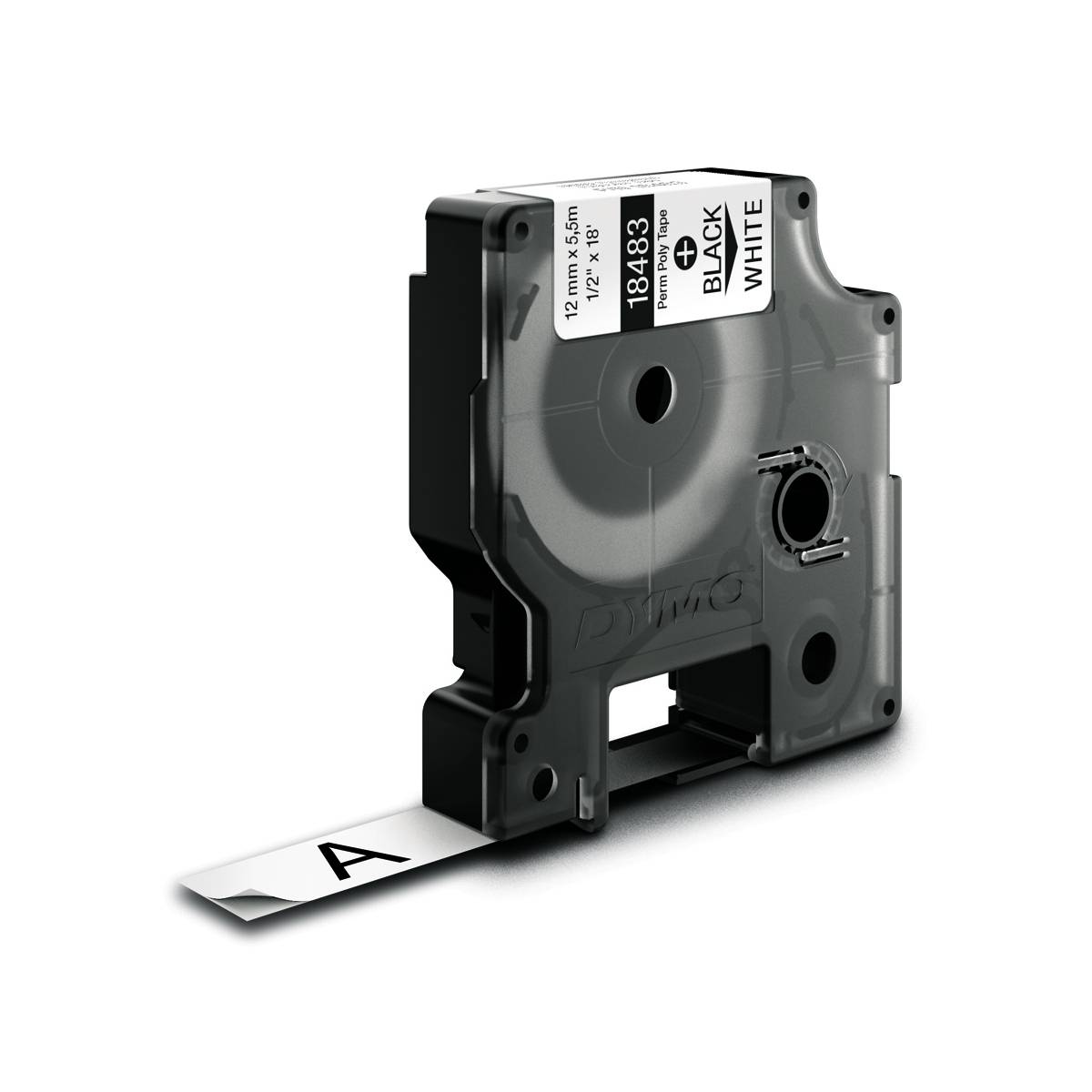 Dymo Rhino Polyesterband 12 mm x 5,5 m, schwarz auf weiß (Artikel wird/wurde unter Herstellernummer S0718210, 18764 und-0