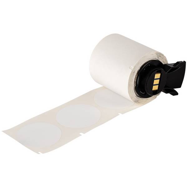 Brady, M6-225-595-WT, bedruckbare Prüfplaketten, witterungsbeständiges Vinyl, Weiß, rund ⌀ 25 mm, permanent (250