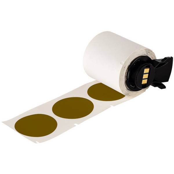 Brady, M6-226-595-BR, bedruckbare Prüfplaketten, witterungsbeständiges Vinyl, Braun, rund ⌀ 35 mm, permanent (250