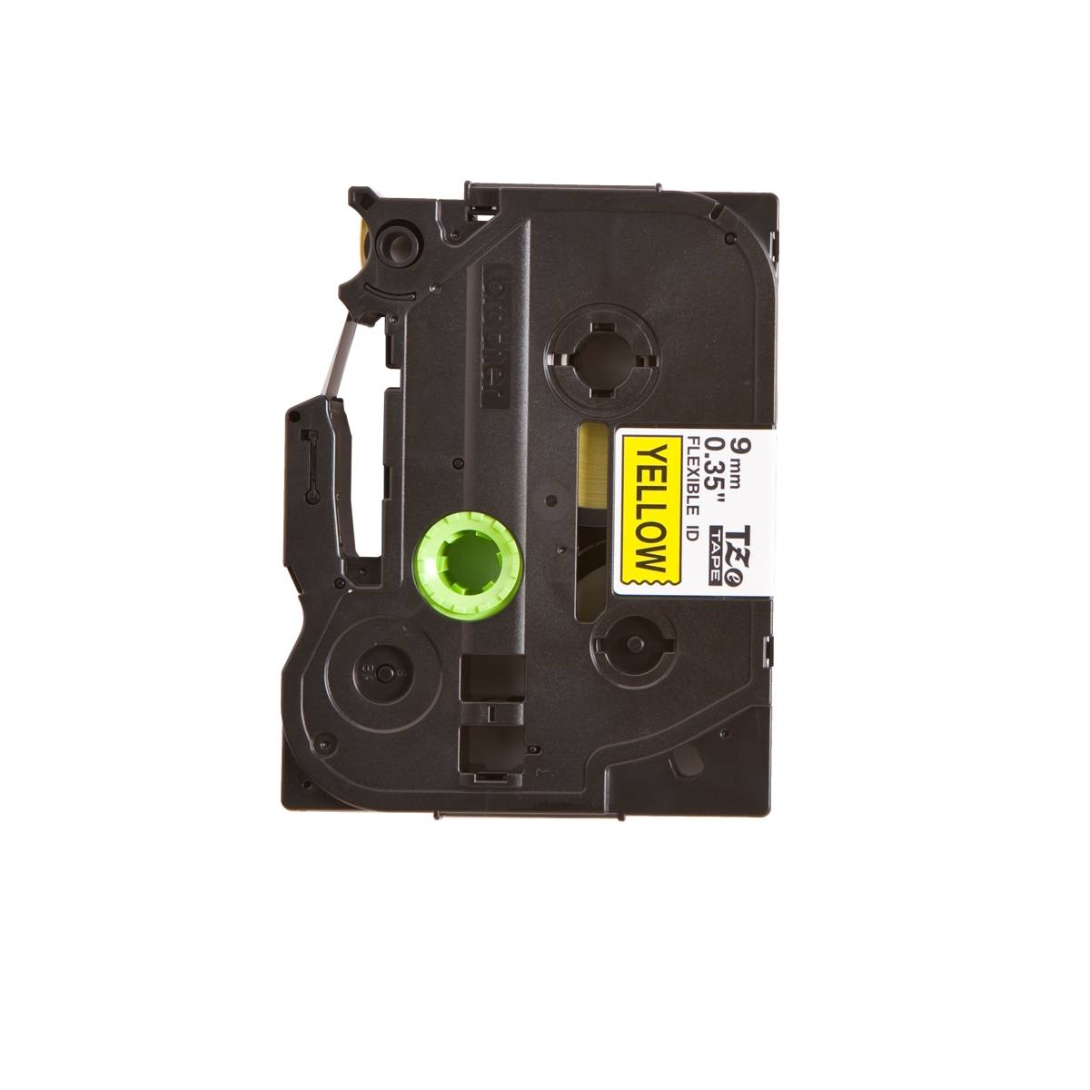 Brother TZe-FX621, laminiertes Flexi-Tape, schwarz auf gelb, permanenter Kleber, 9 mm x 8-0