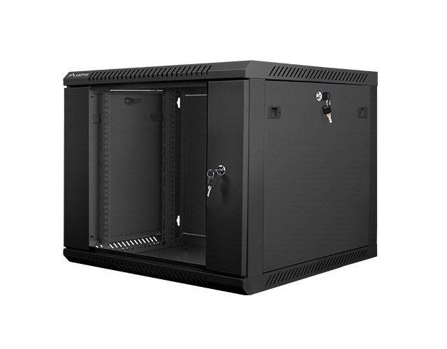 LANBERG 19 9U 600x600 Wandgehäuse Glastür V2 (FlatPack) sw Multimedia-Technik 19-2