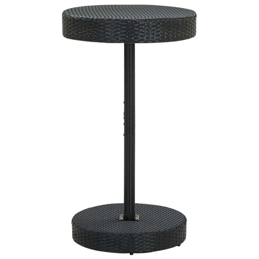 3-tlg. Gartenbar-Set mit Kissen Poly Rattan Schwarz-1