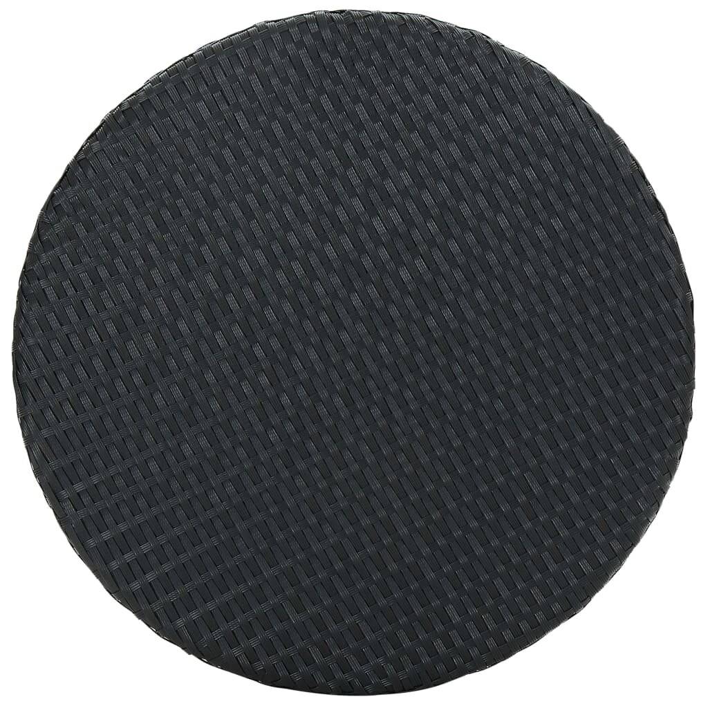 3-tlg. Gartenbar-Set mit Kissen Poly Rattan Schwarz-2