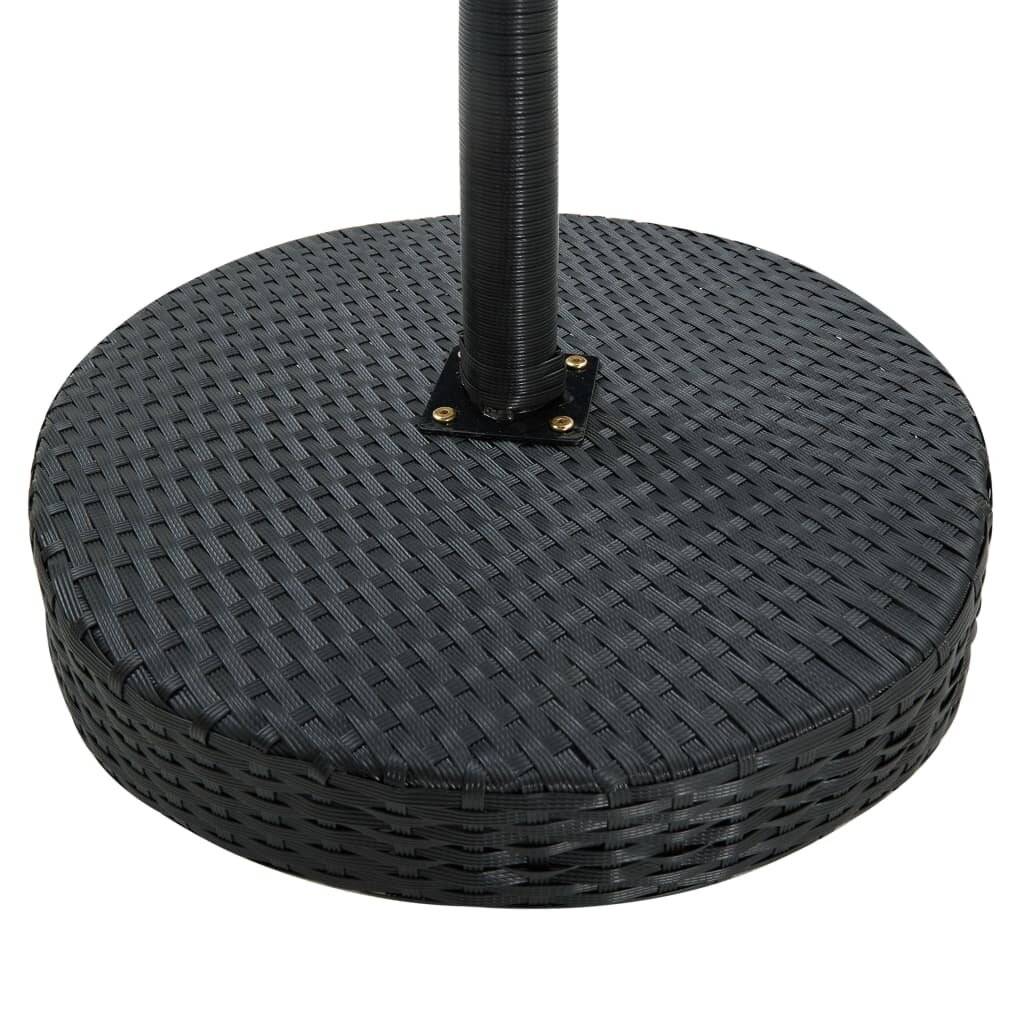 3-tlg. Gartenbar-Set mit Kissen Poly Rattan Schwarz-3