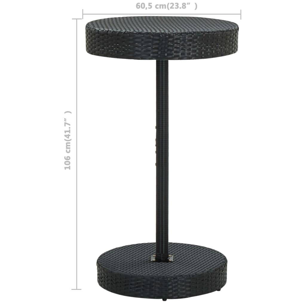 Symbolbild für 3-tlg. Gartenbar-Set mit Kissen Poly Rattan Schwarz