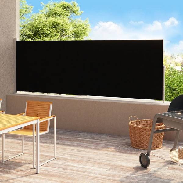 Ausziehbare Seitenmarkise 220x500 cm Schwarz