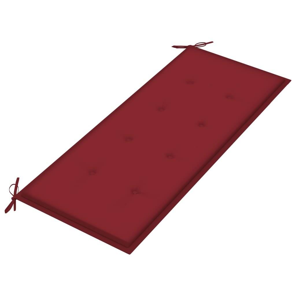 Gartenbank mit Auflage 120 cm Bambus-4