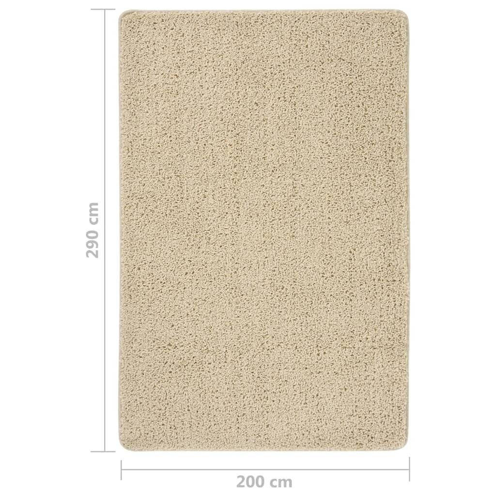 Shaggy-Teppich Creme 200x290 cm Rutschfest-4