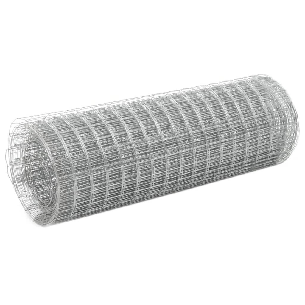 Maschendraht Verzinkter Stahl 10×0,5 m Quadrat Silbern-0