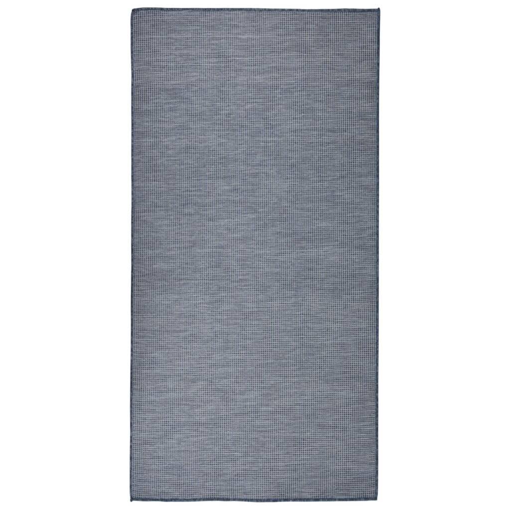 Outdoor-Teppich Flachgewebe 100x200 cm Blau-0
