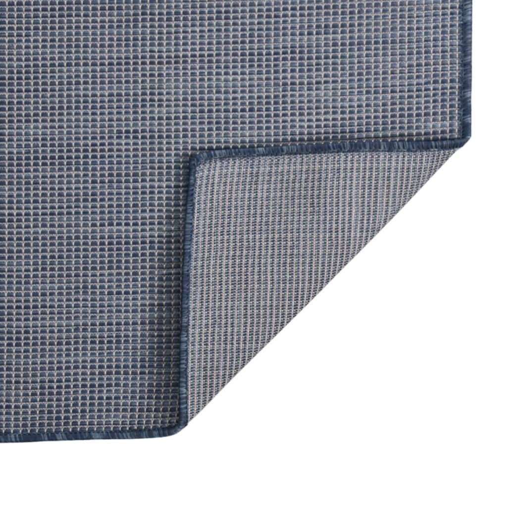 Outdoor-Teppich Flachgewebe 140x200 cm Blau-1