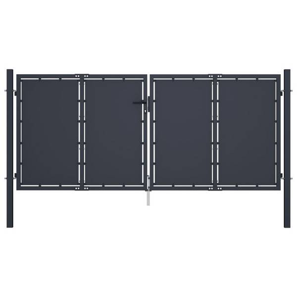 Gartentor Stahl 300 x 125 cm Anthrazit