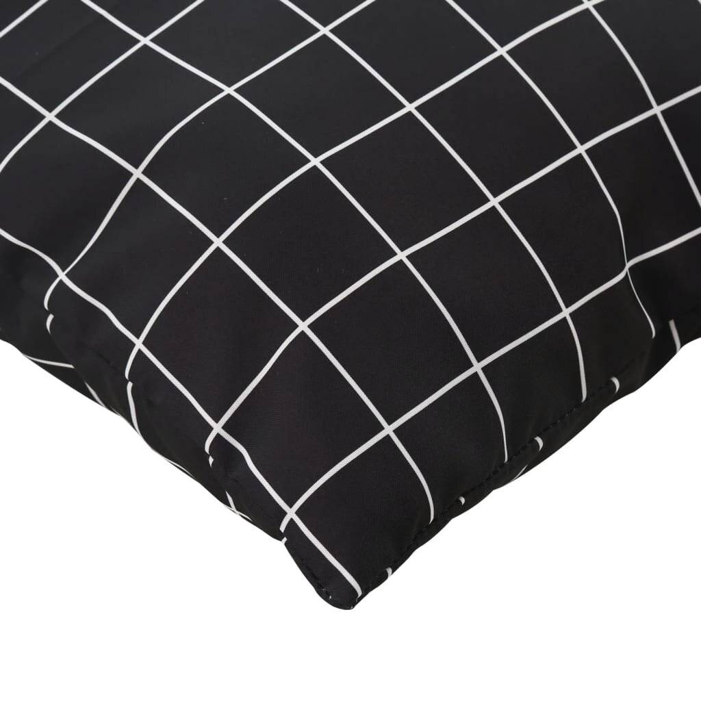 Symbolbild für Palettenkissen 2 Stk. Schwarz Karomuster Oxford-Gewebe
